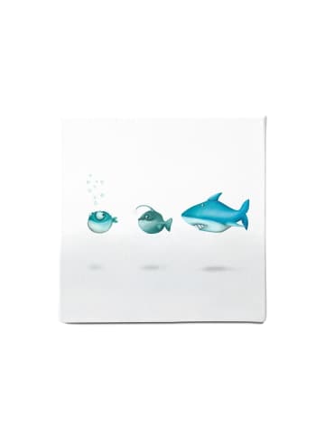 Dori's Prints Kunstdruck auf Leinwand "Fische La Familia" in Blau/Weiß