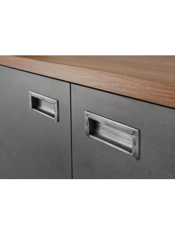 Furn.Design Kommode Eiche Stirling, Matera grau, Sideboard 75 x 100 cm