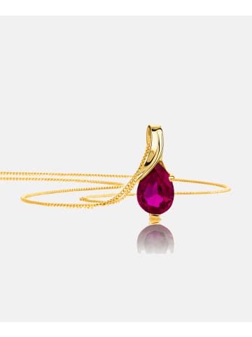 Diamant L'éternel Halskette aus 585 Gelbgold mit Rubin