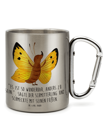 Mr. & Mrs. Panda Tasse Schmetterling Zitronenfalter mit Spruch in Silber