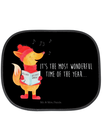 Mr. & Mrs. Panda Scheibenschutz Auto Fuchs Sänger mit Spruch in Schwarz