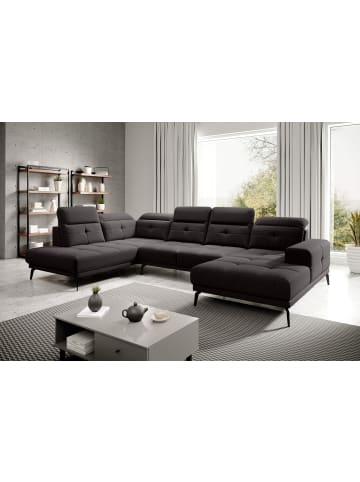 MF Design Brita Recamiere Links in Dunkelbraun -  (L) 205 x (B) 350 x (H) 107 cm