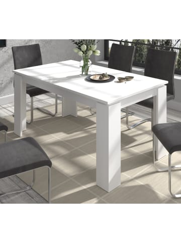 Inn.Furn Esstisch weiß 160 - 200 x 90 cm, Küchentisch ausziehbar