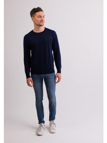 CASH-MERE.CH Rundhals Pullover in Marine Blau