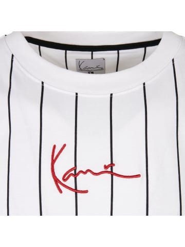 Karl Kani Small Signature Essential Pinstripe Tee in Weiß