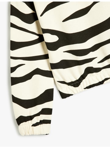 KOTON Sweatshirt in Ekru Gemustert