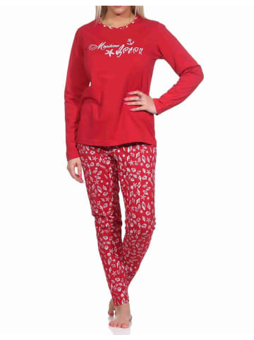 NORMANN langarm Schlafanzug Pyjama - 77371 in rot