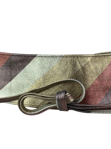 collezione alessandro Ledergürtel " Stripes " in braun