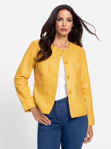 Heine Lederjacke in sonnengelb