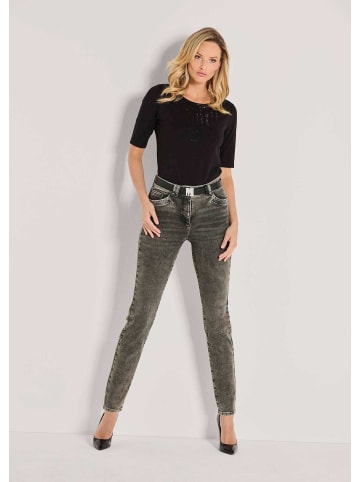 MADELEINE Schmale Jeans mit Used-Waschung in grey