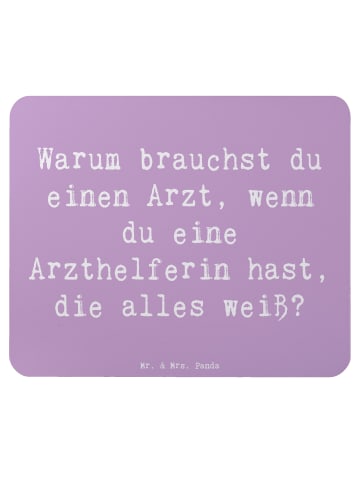 Mr. & Mrs. Panda Mouse Pad Spruch Kluge Arzthelferin mit Spruch in Lavendeltraum