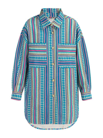 IZIA Damen Hemdjacke in Mehrfarbig Blau