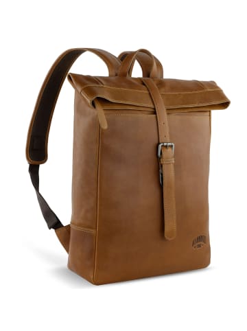 KLONDIKE 1896 Gold Donald Rucksack Leder 43 cm Laptopfach in cognac