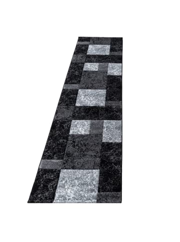KADIMA DESIGN Teppich Kurzflor Waschbar Karo MONZA Strapazierfähig OEKO-TEX in Schwarz