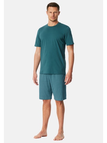 Schiesser Schlafanzug Casual Essentials in Dunkelgrün