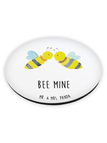 Mr. & Mrs. Panda Rund Magnet Biene Liebe mit Spruch in Weiß