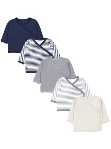 TupTam Baby Langarm Wickelshirt 5er Set in beige/grau