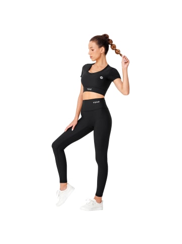 YEAZ CLUB LEVEL SET Top + Leggings in schwarz