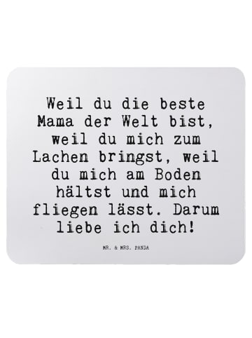 Mr. & Mrs. Panda Maus-Pad Weil du die beste... mit Spruch in Aquarellblau