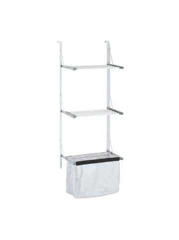 relaxdays Wäscheständer in Silber - (B)47 x (H)125 x (T)36 cm