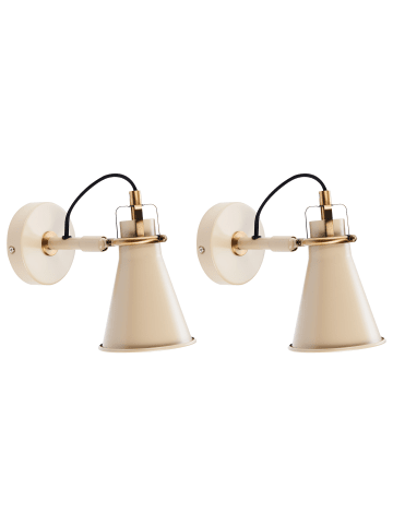 Beliani 2er-Set Wandleuchten MOYOLA in Beige/Gold