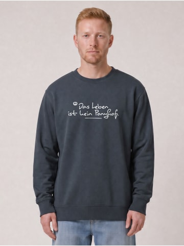 wat? Apparel Sweatshirt Das Leben ist kein Ponyhof in India Ink Grey