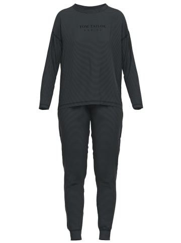 Tom Tailor Pyjama Xanthi in grau-dunkel-Ringel
