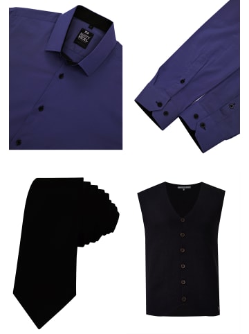 Rusty Neal Hemd mit Weste und Krawatte in Navy