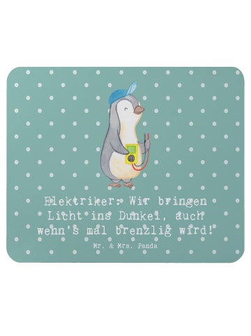 Mr. & Mrs. Panda Mousepad Elektriker Lichtbringer mit Spruch in Meeresbrise