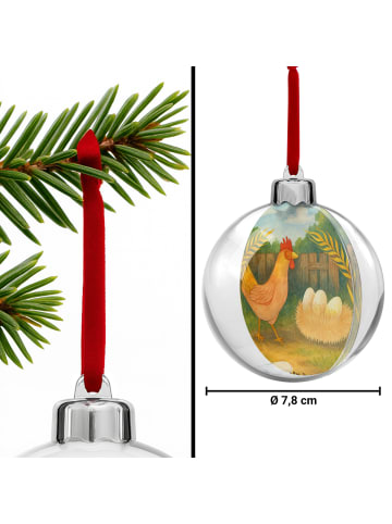 Mr. & Mrs. Panda christbaumkugel Huhn Stolz Design ohne Spruch in Weiß