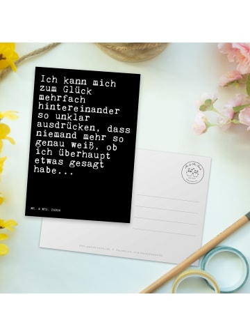 Mr. & Mrs. Panda Ansichtskarte Ich kann mich zum... mit Spruch in Schwarz