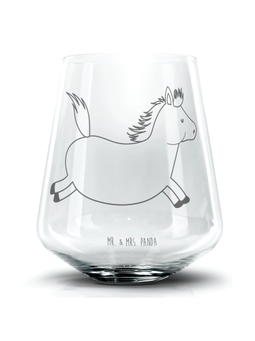 Mr. & Mrs. Panda Blümchentail Glas Pferd Springen ohne Spruch in Transparent