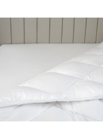 Almina Premium Bettdecke 200x200cm Microfaser Steppdecke - Komfortables in Weiß