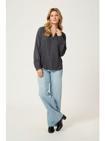 Kaffe Langarm-Bluse KAcalinda Regular fit in Black Oyster