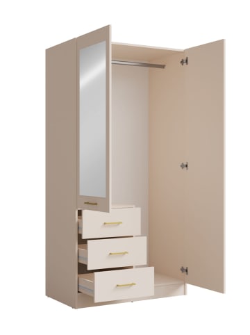 Feldmann-Wohnen Kleiderschrank Konso sandbeige 101 / 58 / 200,5cm