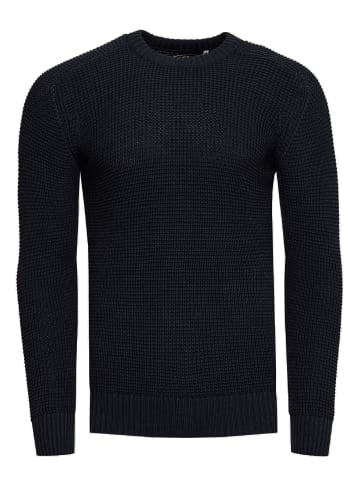 Rusty Neal Grobstrick Slim Fit Rundhals-Pullover in Marine