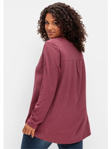 sheego Langarmshirt in brombeer-meliert