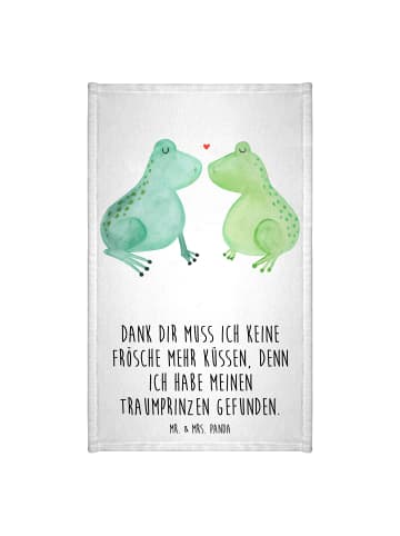 Mr. & Mrs. Panda Frotteetuch Frosch Liebe mit Spruch in Weiß