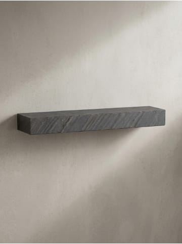 KADIMA DESIGN Wandregal 90x10x20 cm Mango Massivholz / Steinoptik Hängeregal Modern