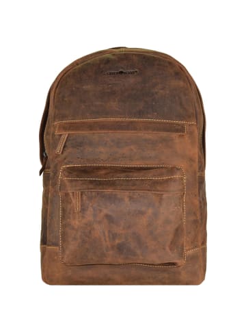 Greenburry Vintage Retro Rucksack Leder 42 cm Laptopfach in braun