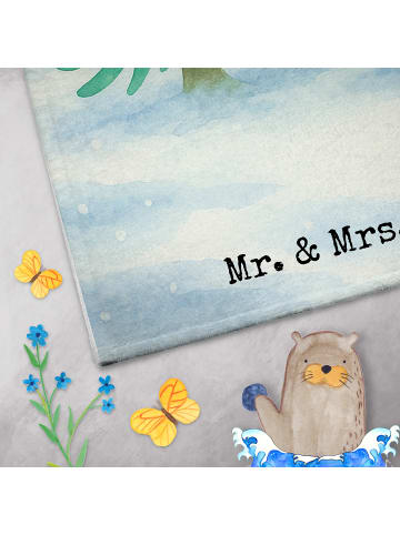 Mr. & Mrs. Panda Handtuch Pinguin Weihnachtsbaum Design ohne Spruch in Weiß