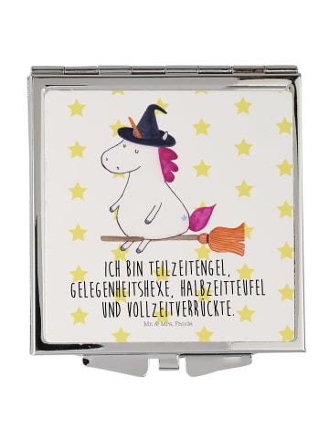 Mr. & Mrs. Panda Kosmetikspiegel Einhorn Hexe mit Spruch in Weiß