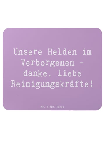 Mr. & Mrs. Panda Mauspad Spruch Reinigungskraft Helden mit Spruch in Lavendeltraum