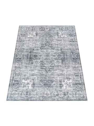 KADIMA DESIGN Waschbarer Teppich waschmaschinenwaschbar Vintage Küche, Flur in Grau
