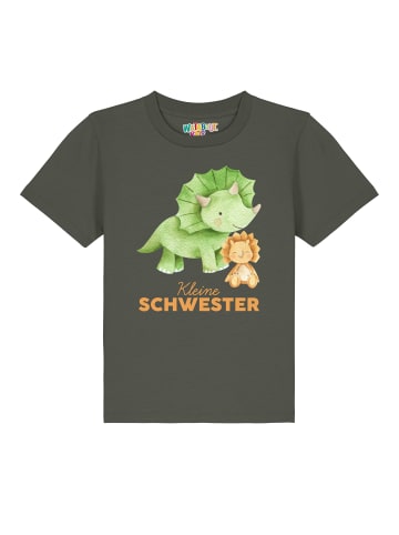 wat? Apparel T-Shirt Dinosaurier 07 Kleine Schwester in Khaki