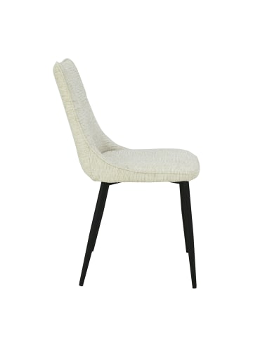home24 home24 Polsterstuhl 2er-Set aus Chenille & pulverbeschichtetem Eisen in Beige / Schwarz, 46 x 86 x 59 cm in Beige