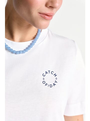 Rich & Royal Easy Fit T-Shirt mit Sardinen-Print in White