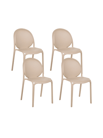 Beliani 4er-Set Esszimmerstuhl BRUGNELLO in Beige