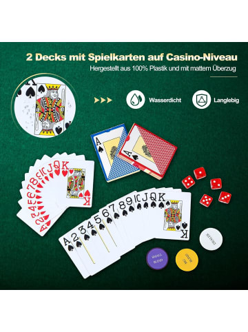 COSTWAY Pokerset 500 tlg. Chips in Schwarz