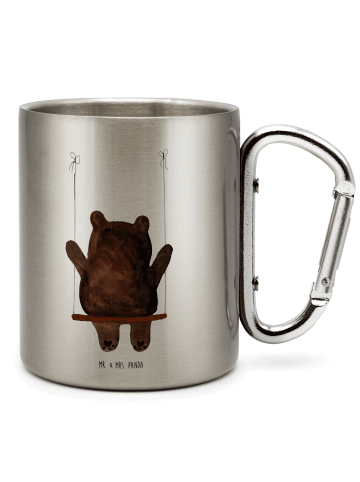 Mr. & Mrs. Panda Thermobecher Bär Schaukel ohne Spruch in Silber